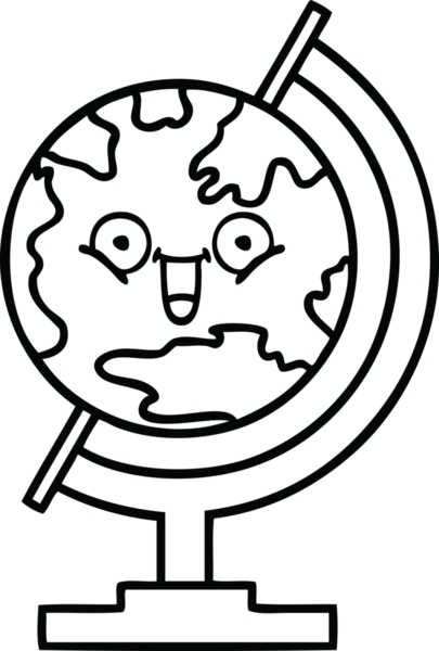 Bir insan tarafından çizilmiş dünyanın karikatürü.