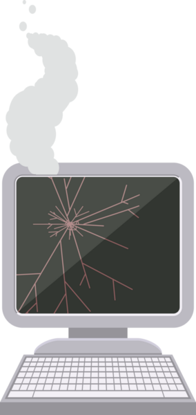Bir insan tarafından çizilmiş bozuk bilgisayar grafik vektör illüstrasyon simgesi