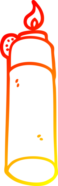 Bir insan tarafından çizilmiş çizgi film çakmağının sıcak gradyan çizimi