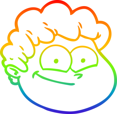 gökkuşağı gradyan çizgi çizimi bir insan tarafından çizilmiş bir erkek yüzü