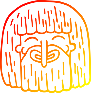 Bir insan tarafından çizilmiş sakallı bir adamın sıcak çizgi çizimi.