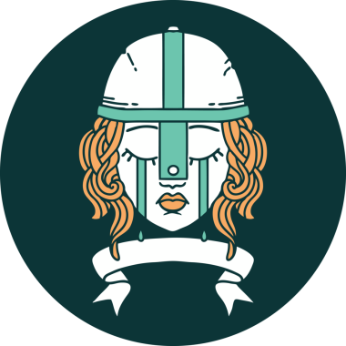 Bir insan tarafından çizilmiş pankartıyla ağlayan insan savaşçı karakteri simgesi