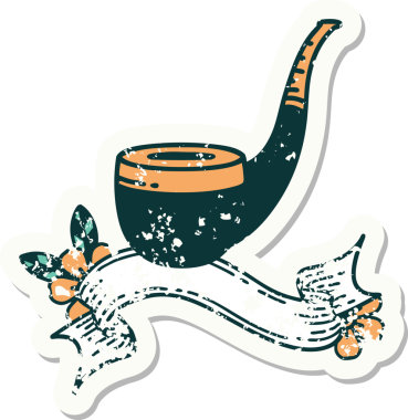 Bir insan tarafından çizilmiş sigara tiryakisi dövmeli eski bir etiket.