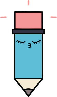 Bir insan tarafından çizilmiş sevimli bir kalem karikatürü.