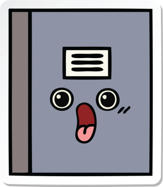 Bir insan tarafından çizilmiş şirin bir çizgi roman çıkartması.