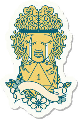 Ağlayan vahşi bir karakterin çıkartması. İnsan tarafından çizilmiş doğal bir yüz.