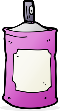 Bir insan tarafından çizilmiş çizgi film spreyi.