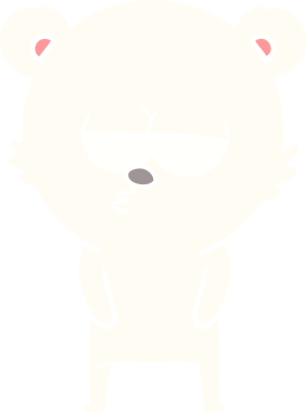 Sıkıcı kutup ayısı düz renkli çizgi film bir insan tarafından çizildi