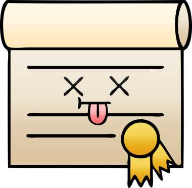 bir insan tarafından çizilen sertifikanın gölgelendirilmiş gradyanı