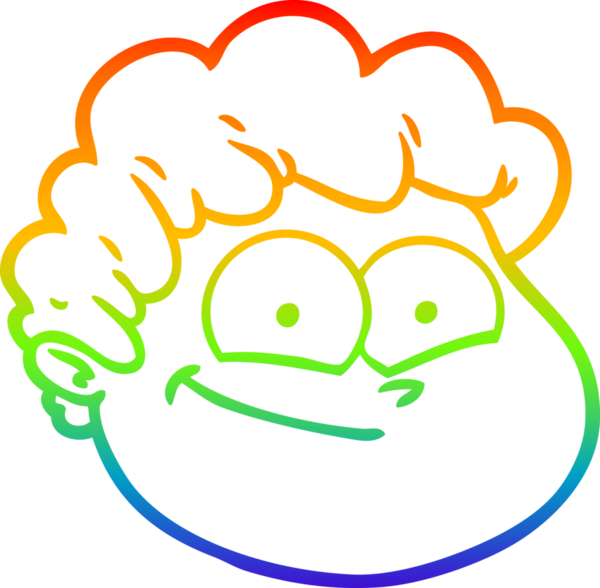 gökkuşağı gradyan çizgi çizimi bir insan tarafından çizilmiş bir erkek yüzü