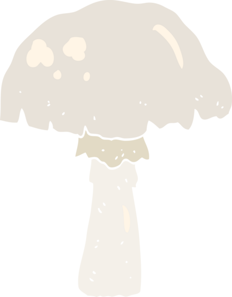 Bir insan tarafından çizilmiş mantarın düz renk çizimi