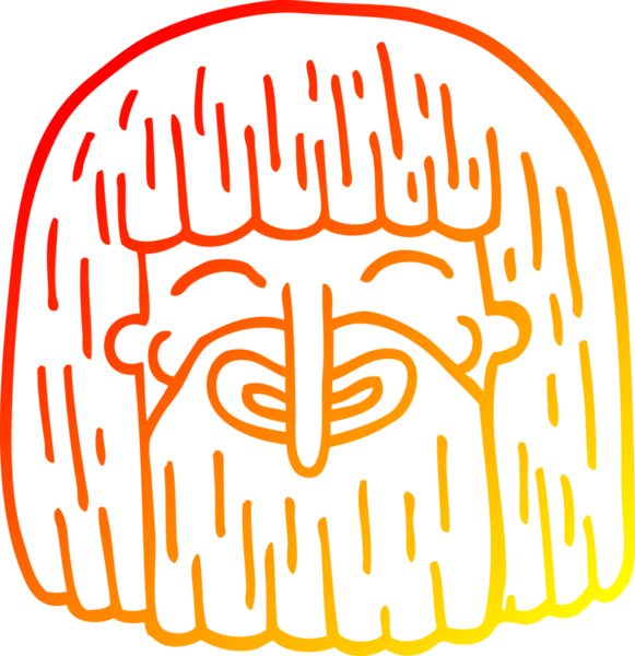 Bir insan tarafından çizilmiş sakallı bir adamın sıcak çizgi çizimi.