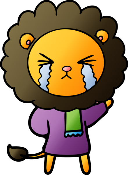 Bir insan tarafından çizilmiş ağlayan bir aslan.