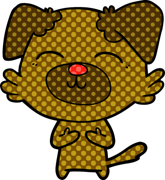 Bir insan tarafından çizilmiş çizgi film köpeği.