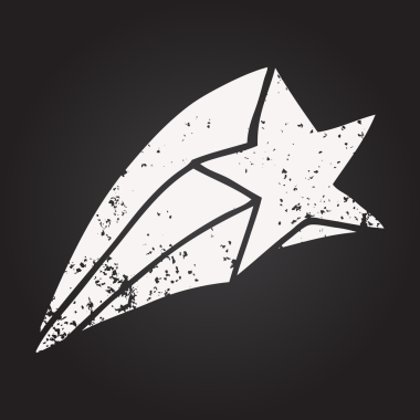 Bir insan tarafından çizilmiş kara tahta tebeşirle kayan yıldız.