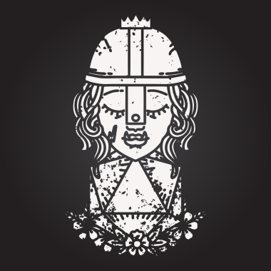 Kara tahta tebeşirle çizilmiş Siyah ve Beyaz Dövme Biçimli Ork savaşçı karakteri bir insan tarafından çizilmiş doğal yirmi zar ile