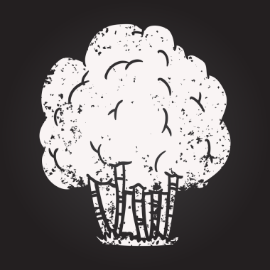 Bir insan tarafından çizilmiş bir ağacın karatahta çizimi