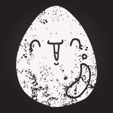 Bir insan tarafından çizilmiş karatahta karikatür yumurtası.