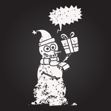 Tahta tebeşir serbest konuşma balonu kardan adam bir insan tarafından çizilmiş