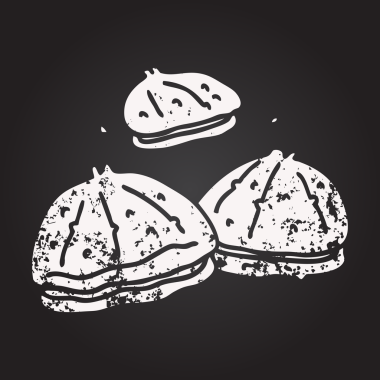 Karatahta tebeşir çiziyor. Bir insan tarafından çizilmiş taze istiridye.