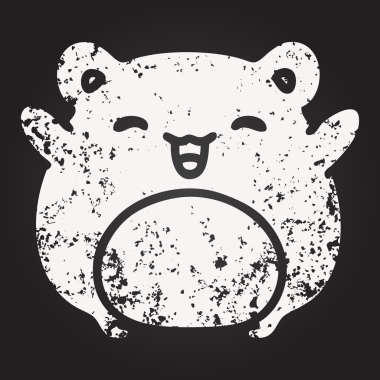 Bir insan tarafından çizilmiş şirin bir hamsterın karatahta karalaması.