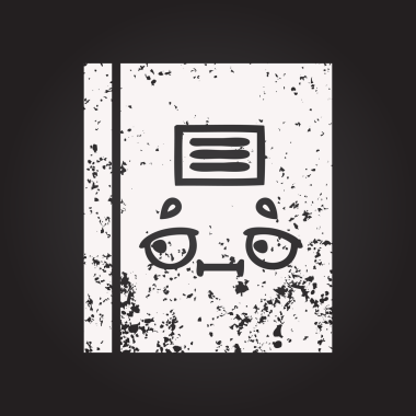 Bir insan tarafından çizilmiş bir defterin karikatürü.