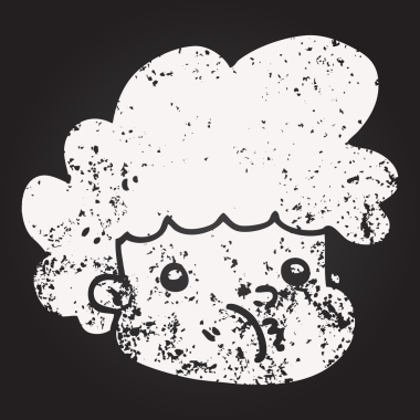 Bir insan tarafından çizilmiş kara tahta tebeşir çizgi film çocuğu.