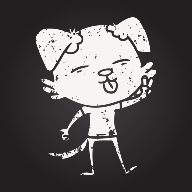 Karatahta tebeşirle çizilmiş köpek bir insan tarafından çizilmiş.