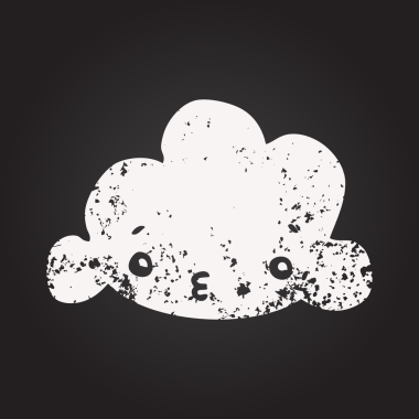 Bir insan tarafından çizilmiş kara tahta tebeşir karikatür bulutu