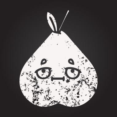 Bir insan tarafından çizilmiş yeşil bir armut karikatürü.