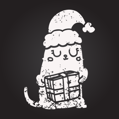 Bir insan tarafından çizilmiş kara tahta tebeşirle çizilmiş şirin bir karikatür.