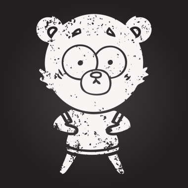 Kara tahta bir insan tarafından çizilmiş kutup ayısı karikatürünü şaşırttı.