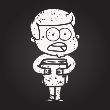 Tahta tebeşir karikatürü bir insan tarafından çizilen adamı şok etti