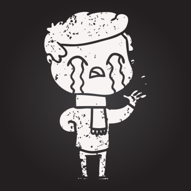 Karatahta tebeşir karikatür çizen adam bir insan tarafından çizilmiş kış eşarbı takıyor.