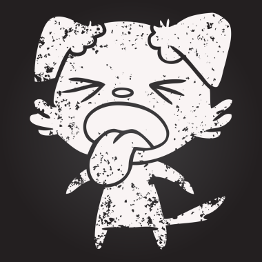 Karatahta tebeşiri bir insan tarafından çizilmiş iğrenç bir köpek.