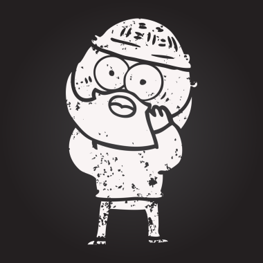 Bir insan tarafından çizilmiş kara tahta tebeşir, sakallı adam.