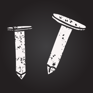 Tahta tebeşir karikatürü. Bir insan tarafından çizilmiş eski tırnaklar.