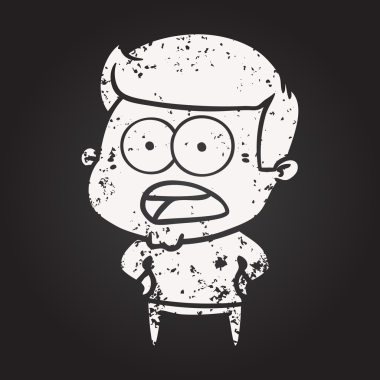 Tahta tebeşir karikatürü bir insan tarafından çizilen adamı şok etti