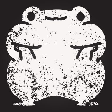 Bir insan tarafından çizilmiş şirin bir kurbağanın karatahta karalaması.