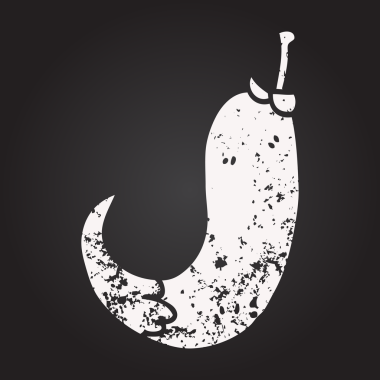 Karatahta tebeşiri bir insan tarafından çizilmiş kırmızı biber karikatürü