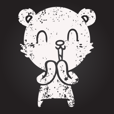 Karatahta tebeşir mutlu kutup ayısı bir insan tarafından çizilmiş.