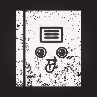 Bir insan tarafından çizilmiş bir defterin karikatürü.