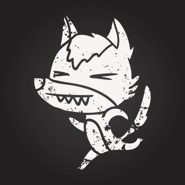 Karatahta tebeşiri bir insan tarafından çizilmiş kızgın kurt.