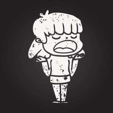 Karatahta tebeşirli kadın bir insan tarafından yüksek sesle çizilmiş konuşuyor.