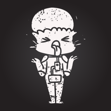 Karatahta tebeşir garip çizgi film uzaylı omuz silkme bir insan tarafından çizilmiş