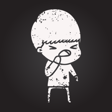 Tahta tebeşir karikatürü bir insan tarafından çizilen adamı strese sokuyor