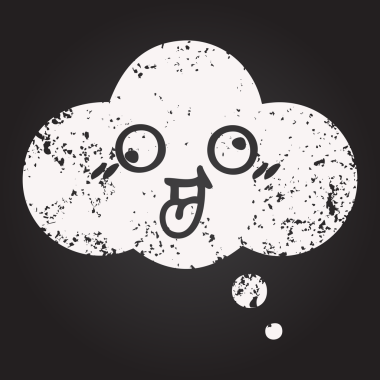 Bir insan tarafından çizilmiş bir düşünce baloncuğunun karikatürü.