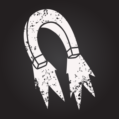 Bir insan tarafından çizilmiş karatahta mıknatısı