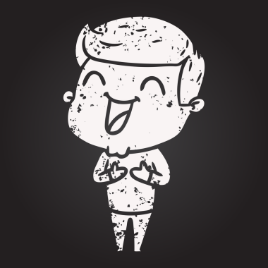 Karatahta tebeşirci bir insan tarafından çizilmiş gülüyor.