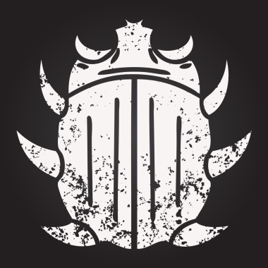 Karatahta tebeşiri bir insan tarafından çizilmiş tuhaf çizgi film böceği.